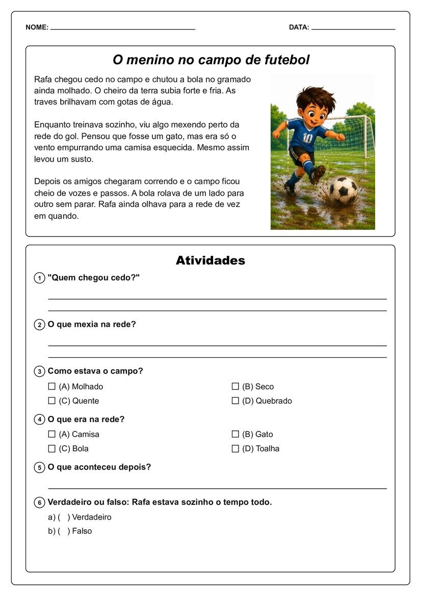 Pequenos textos ilustrados com interpretação material pedagógico página 30
